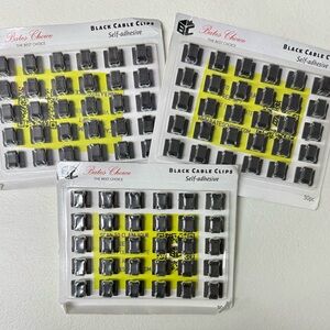 Bates Choice Black Cable Clips - Self-Adhesive 90 pcs ~ NEW